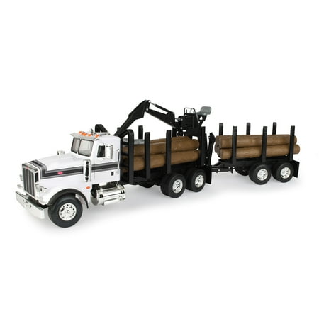 Peterbilt Truck Interior - Big Farm Peterbilt Model 367 Logging Truck with PUP Trailer & Logs