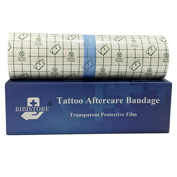 Waterproof Tattoo Aftercare Bandage,7.87" x 11 Yard Transparent Dressing Film Roll,Tattoo Protective Cover up Tape,Tattoo Second Skin Adhesive Patch,Tattoo Healing Wrap,Tattoo Supplies
