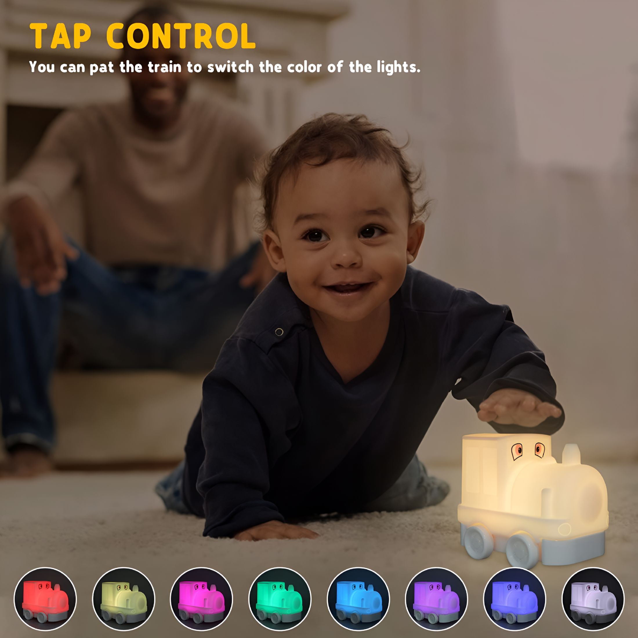 HIBIBUD 2026 New Train Night Light for Kids,Baby Nursery Lamp with Touch Controls,Bedside for Nursing&Breastfeeding,Usb Rechargeable,Newborn Or Toddler Bedroom Decor for Boys and Girls
