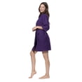 thumbnail image 3 of Turquaz Linen Thigh Length Waffle Kimono Bridesmaids Spa Robe (Purple, XXL), 3 of 5