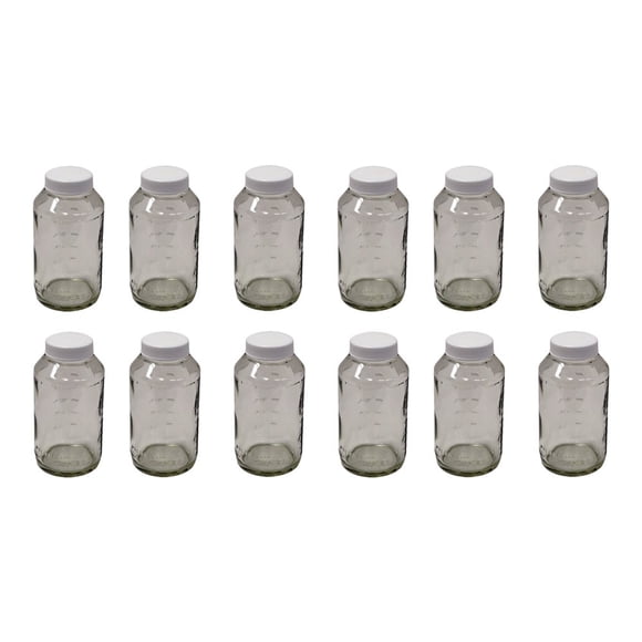 Frascos de Vidrio Preval 269 de 180 ml Paquete de 12 con Tapa de Seguridad