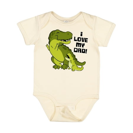 

Inktastic I Love My Dad with Baby and Daddy Tyranasaurus Rex Gift Baby Boy or Baby Girl Bodysuit