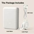 thumbnail image 3 of Portable Label Maker Machine with Tape - HP2 Bluetooth Label Printer for Storage, Office, Home, Mini Smart Phone, White, 3 of 12