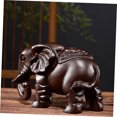 thumbnail image 4 of HINTRMENT Scene Layout Decor Carved Elephant Statue Black Wood Ornament 1Set, 4 of 8
