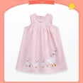 thumbnail image 3 of Eltusu Girls Cotton Dresses, Crewneck Cute Knee Length Sleeveless Summer Clothes Pink Size 3-4 T, 3 of 7
