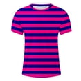 thumbnail image 5 of yillto Mens Shirts Striped Crewneck Short Sleeve Soft Elastic Loose Basic Pullover Tee Shirt Tops M-5XL, 5 of 5