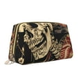 thumbnail image 2 of Rateoe Gothic Eastern Floral Skull for Travel Makeup Bag,Large Capacity Cosmetic Bags for Women,Waterproof Portable Pouch Open Flat Toiletry Bag Make up Organizer, 2 of 8