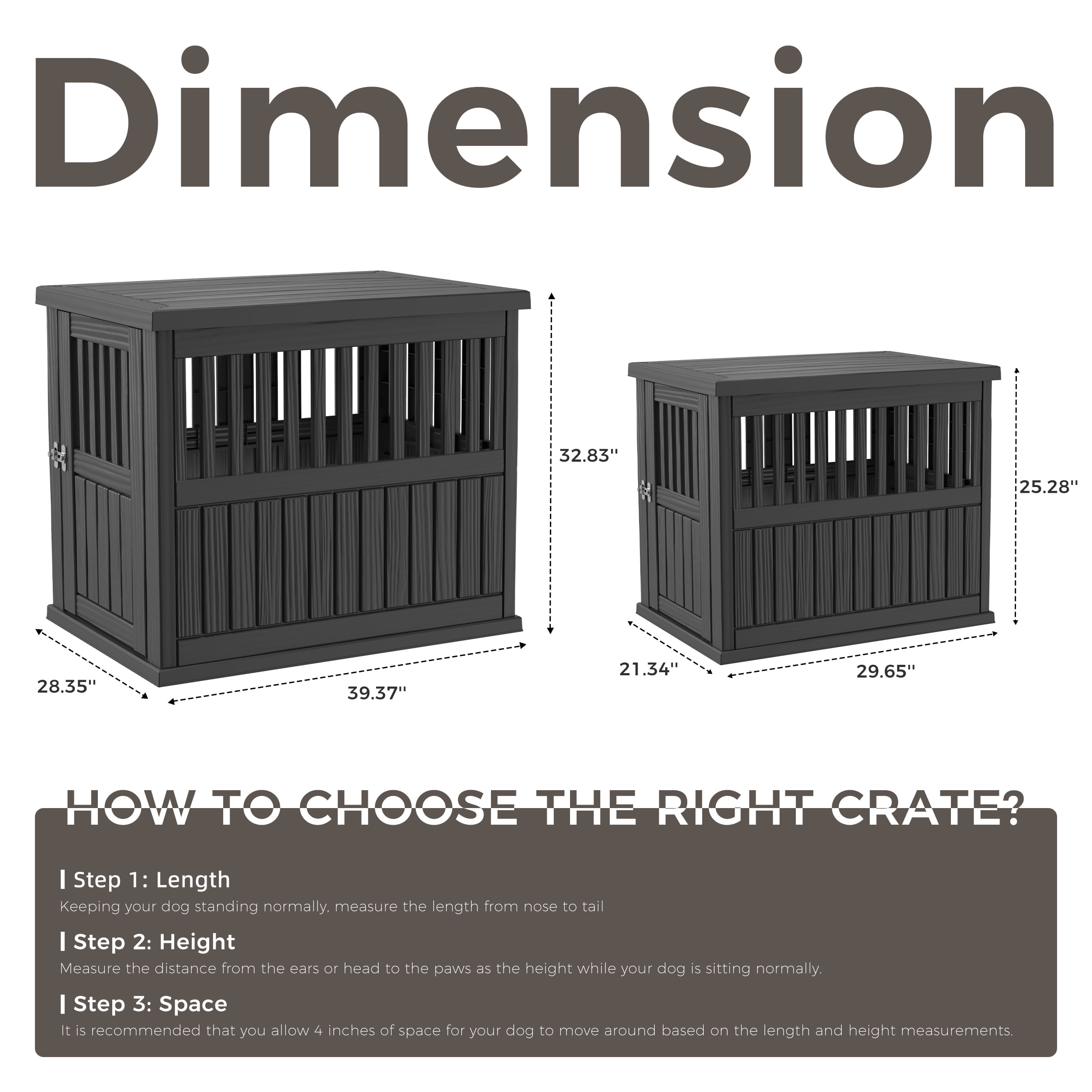 EasyUp Dog Crate Furniture End Table Night Stand Furniture with Lockable Latch for Small to Large Dogs Side End Table, Modern Dogs Kennel Indoor