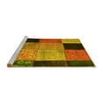 thumbnail image 2 of Ahgly Company Machine Washable Indoor Round Patchwork Yellow Transitional Area Rugs, 5' Round, 2 of 4