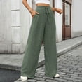 thumbnail image 5 of Ribbed Knit Wide Leg Pants, Elastic Drawstring Waist Soft Trousers Comfortable Sporty Daily Pants for Women,Size:M, 5 of 8