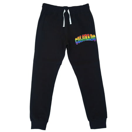 Men's Rainbow Colorado KT T46 Black Fleece Gym Jogger Sweatpants 2X-Large Black