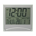 thumbnail image 3 of HOMEMAXS  Perpetual Calendar Alarm Clock Travel Digital Battery Silver, 3 of 8