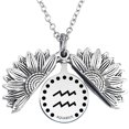 thumbnail image 1 of 12 Constelación del zodiaco Collar con medallón de girasol Letra inspiradora Collar con colgante de girasol Collar de cadena de clavícula Regalo de joyería para mujer Novia Wmkox8yii  fajkfhkj195, 1 of 1