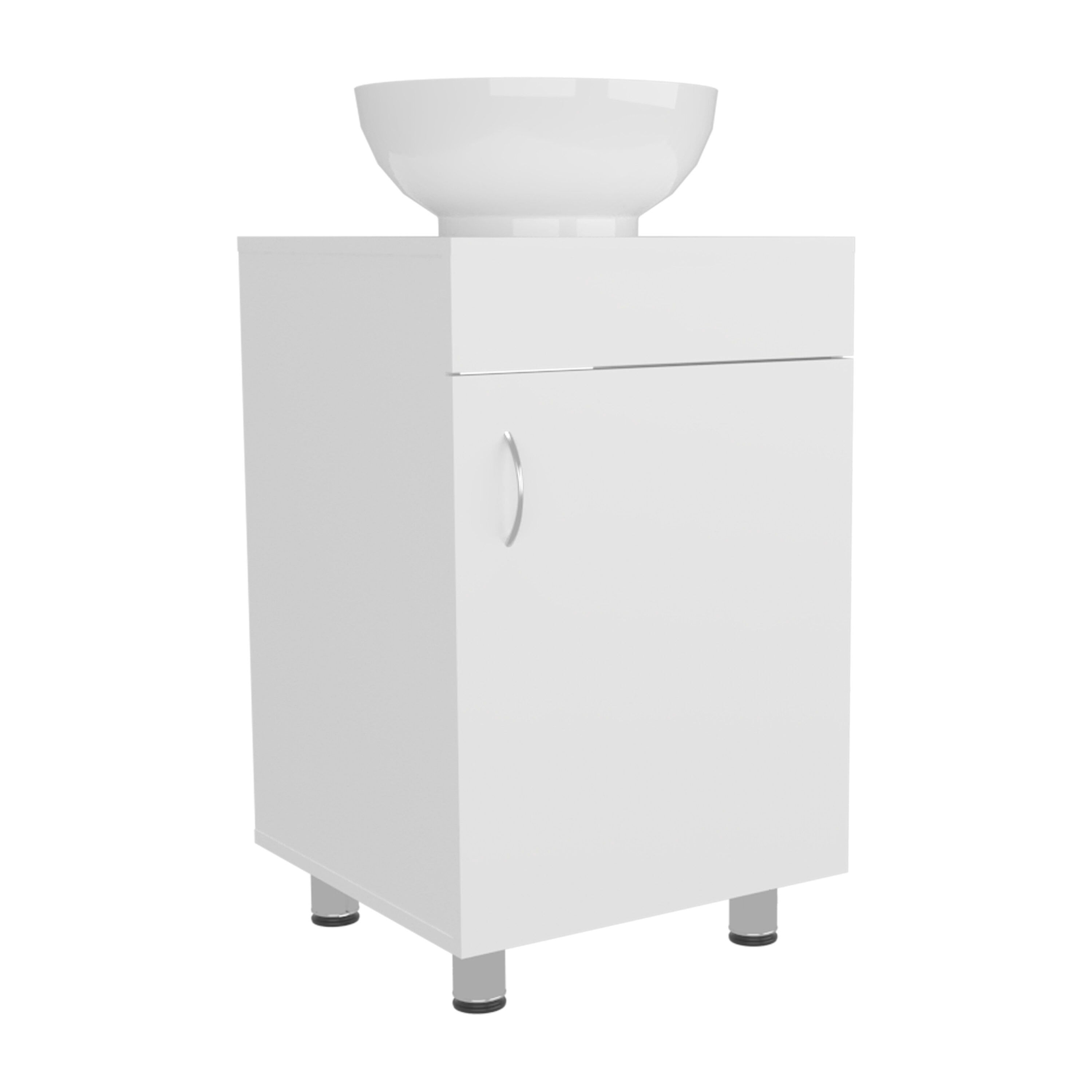 Vanity With Sink, Bathroom Vanity with Sink, 1 Door, 4 Legs, White Bathroom Vanity,Engineered Wood Single Sink Vanity, Bath & Faucets Bathroom Vanities