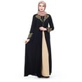 thumbnail image 6 of Elegant Printed Muslim Dresses Abayas Robe Patchwork with Button for Womens, 6 of 12