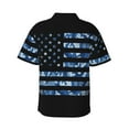 thumbnail image 3 of Uemuo Navy Camouflage American Flag Printed Regular Fit Short Sleeve Casual Hawaiian Shirt for Men,Aloha shirt,Tropical shirt,Floral print shirt,Vacation Beach shirt-, 3 of 9
