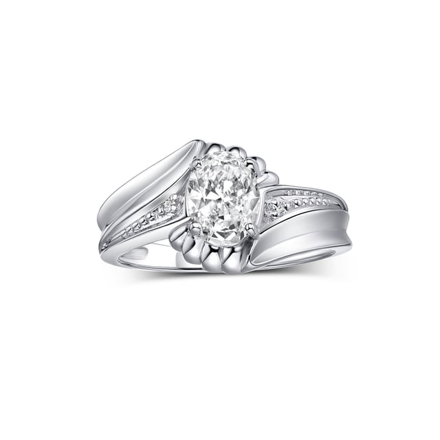 RYLOS Bague Topaze Blanche Tourbillon & Diamant - Pierre de Naissance d'Avril