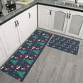 thumbnail image 2 of Dark Blue Christmas Pattern Kitchen Rugs Sets Of 2,Anti Fatigue Kitchen Mat Rugs Non Slip Washable,Decorative Kitchen Floor Mats for Kitchen,Sink,Laundry,17"x30"+17"x47", 2 of 7