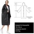thumbnail image 2 of Poncho de Pluie Réutilisable, Imperméable Portable pour Activités Extérieures avec Capuche à Séchage Rapide et Cordon, Taille Universelle Matériau Imperméable pour Hommes Femmes, 2 of 8