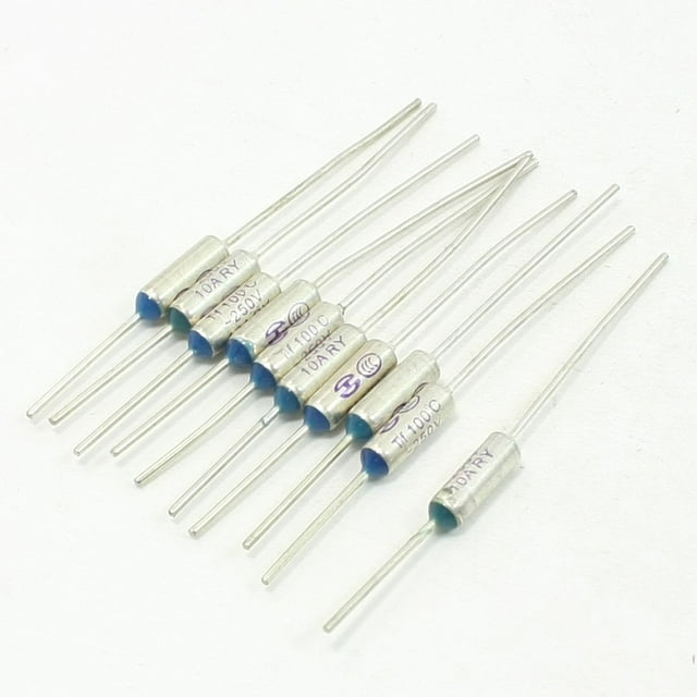 10 Piezas de Fusible Térmico de Aluminio Corte de Circuito TF 100 Grados Celsius 250V 10A