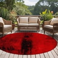 thumbnail image 4 of Red Round Area Rug 7 FT,Non Slip Living Room Area Carpet,Retro Oil Painting Modern Abstract Art Aesthetics Washable Soft Circular Rug Non-Shedding Floor Carpet for Bedside Office Play Room Classroom, 4 of 9