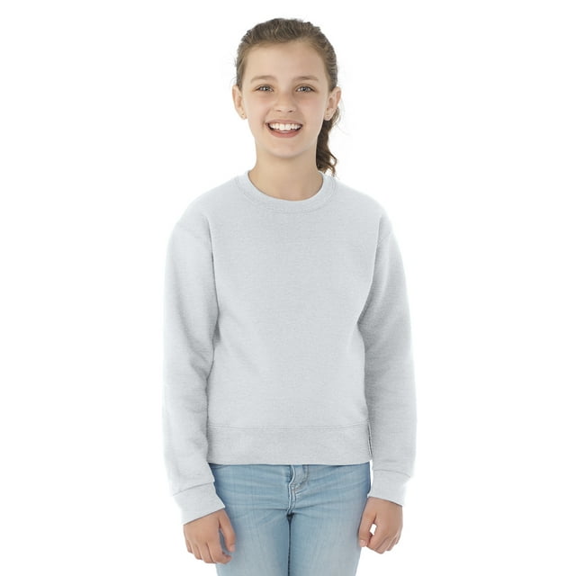 Jerzees Youth NuBlend Crew Neck Sweatshirt, S, Ash
