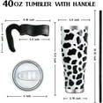 thumbnail image 2 of 40oz Tumbler With Handle,Cow Print Gifts for Women,Cow Print skinny Tumbler with lid and Straw,Cow Print Coffee Travel Mug Cup Water bottle,Cow Print Stuff, 2 of 6