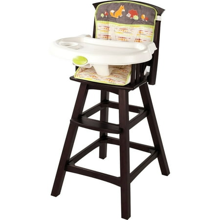 Summer Infant Classic Comfort Wood Highchair- Fox and Friends, Espresso Stain