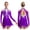 Purple, variant on Women Long Sleeve Rhinestone Figure Ice Skating Dance Dress Modern Lyrical Ballet Dancewear Red M
