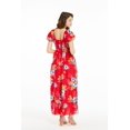 thumbnail image 3 of Women's Hawaiian Maxi Ruffle Sleeve Dress in Hibiscus Red, 3 of 5