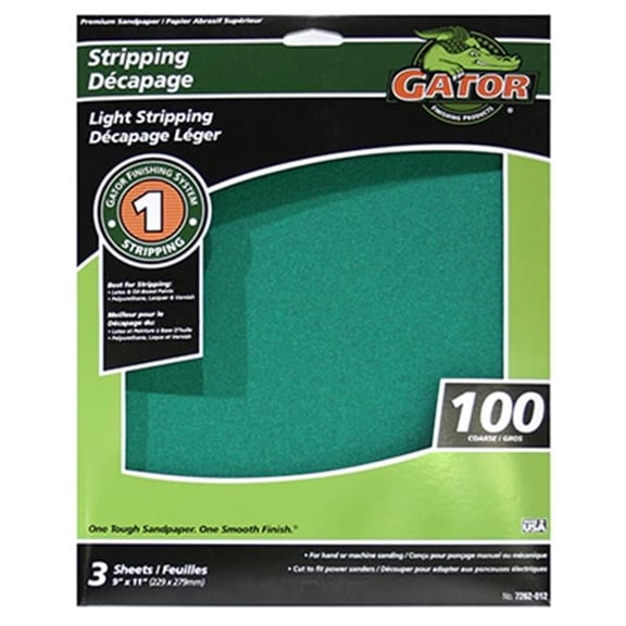 Ali Industries 7262 9 x 11 in. 100 Grit Sandpaper Sheet- 3 Pack