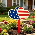 thumbnail image 4 of Patriotic Heart Wooden Garden Stake, USA Flag Yard Sign for 4th of July Independence Day Outdoor Lawn Decor, 4 of 6
