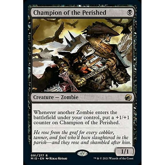 MtG Innistrad: Midnight Hunt Rare Champion of the Perished #91