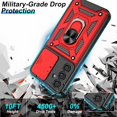 thumbnail image 4 of for Samsung Galaxy A54 5G Case with Anti-Explosion Screen Protector, Heavy Duty Shockproof with 360° Rotation Metal Kickstand [Military Grade] Protective Case for Samsung A54 5G, Red, 4 of 14