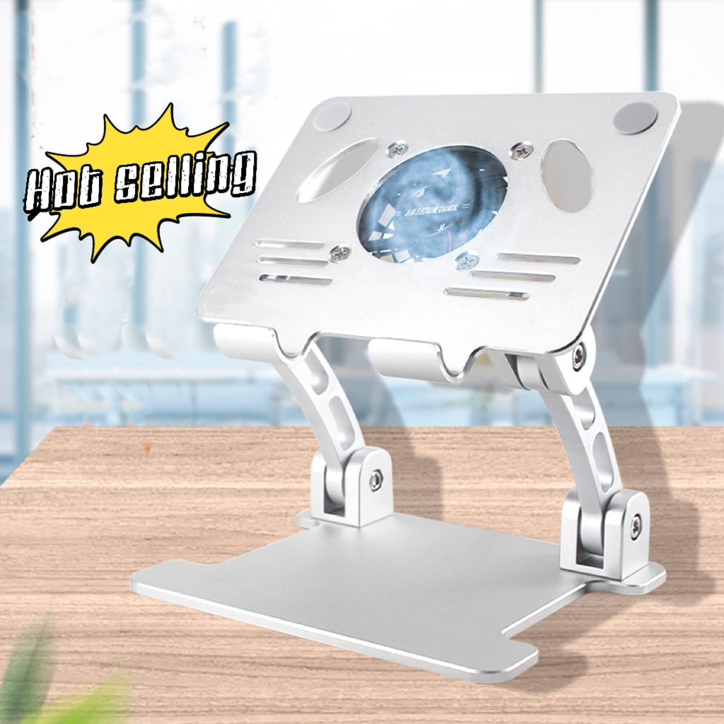 Cooling Fan Laptop Holder Bracket Aluminum Alloy Notebook Pad Stand Heat Dissipation with USB Port Rack