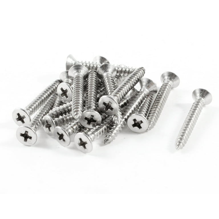 Uxcell 30mmx4mm Thread Diameter Stainless Steel Crosshead Self Tapping Screw 20pcs | Harfington