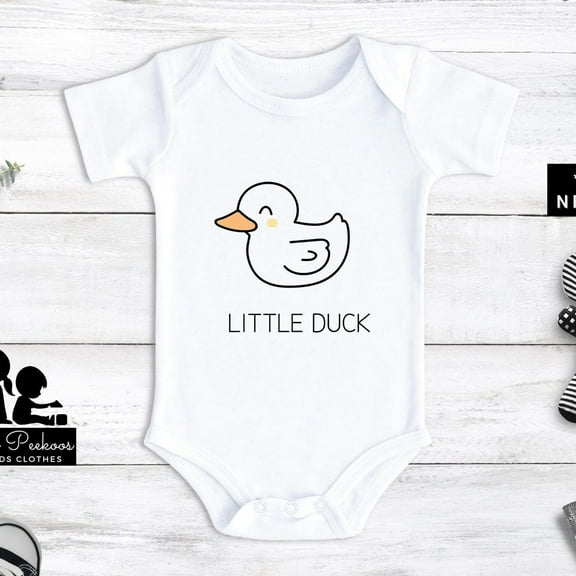Little Duck Onesie, Duck Lover Bodysuit, Cute Modern Monochrome Animal Lover Kids T-Shirt, Kids Little Ducky Zoo Trip Raglan Cute Baby Onesie, BABY BODYSUIT LAT 4424