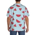 thumbnail image 5 of Wukai Watermelon Men's Casual Short-Sleeve Button Down Shirt - Lightweight Summer Dress Shirt for Daily Wear-3X-Large, 5 of 7