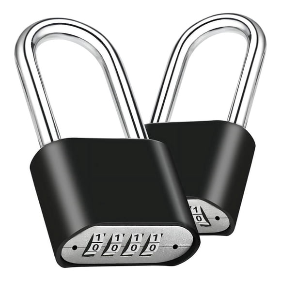 2pcs Combination Lock, 4-Digit Heavy Duty Combo Lock, Combination Padlock Outdoor Waterproof Gate Locks for Fence