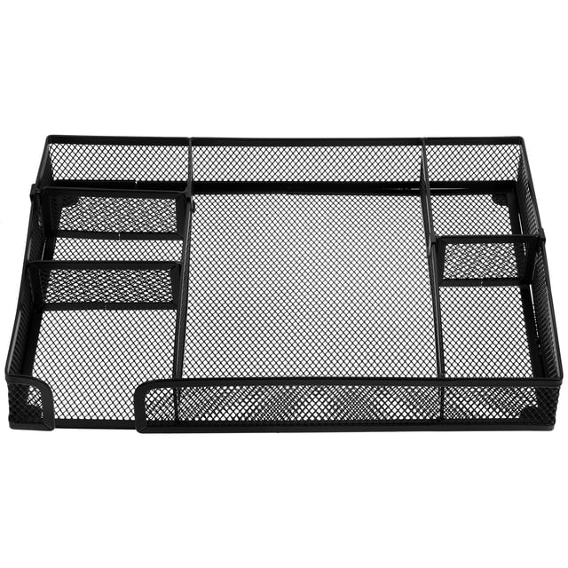 Multi-Functional Metal Mesh Drawer Organizer Stationery Small Items Organizer Space-Saving Storage Holder Office Supplies Organizer