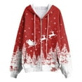 thumbnail image 6 of TTUHYWXI Womens Christmas Zip Up Hoodies Long Sleeve Sweatshirts Fall Outfits Oversized Sweaters Casual Fashion Jackets (Wine, L), 6 of 7