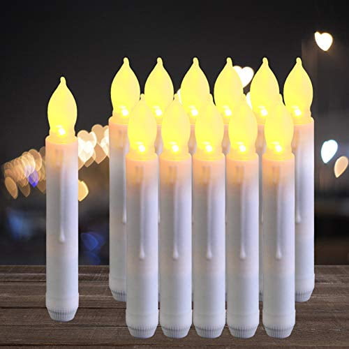 Raycare 12pcs Led Flameless Taper Candle Lights Movie Theme Floating Candles Battery Operated Tapered Candles For Party Church Christmas Decorations Walmart Com Walmart Com