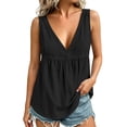 thumbnail image 2 of Sheghy Womens Tank Tops 100%Cotton Women's Solid-Color Sleeveless V-Neck Casual Cotton-Linen Top, 2 of 7