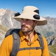thumbnail image 7 of Rodiuiu Solar Fan Hat, UPF 50+ Wide Brim Sun Hat with 2 Fans, Solar & USB Rechargeable, 3 Speeds for Fishing/Camping/Hiking/Gardening, 7 of 7