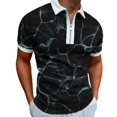 thumbnail image 1 of Polo Imprimé pour Hommes, T-shirt à Manches Courtes, Col Zippé, Été, Haut de Golf, 1 of 3