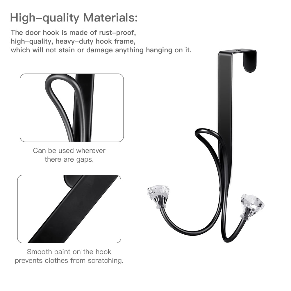 Lowestbest Door Hanging Hooks, Metal Double Hooks, Door Hooks, Cubic Hooks for Hanging Bags, Backpacks, Hats, Towels (Black) Lowestbest Door Hanging Hooks, Metal Double Hooks, Door Hooks, Cubic Hooks for Hanging Bags, Backpacks, Hats, Towels (Black)