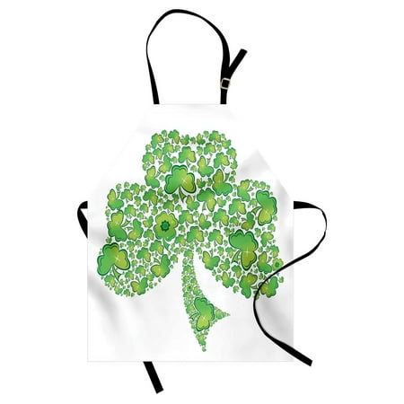 

ZQRPCA Shamrock Apron Irish Saint Patrick s Day Pattern with Spring Season Celtic Symbol Design Unisex Kitchen Bib with Adjustable Neck for Cooking Gardening Adult Size White Green