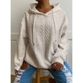 thumbnail image 5 of Cable Knit Hoodie (L, Blue), 5 of 10