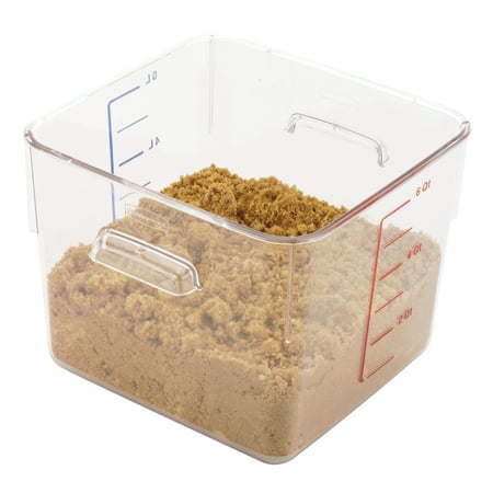 Rubbermaid Commercial SpaceSaver Square Containers, 6qt, 8 4/5w x 8 3/4d x 6 9/10h, Clear