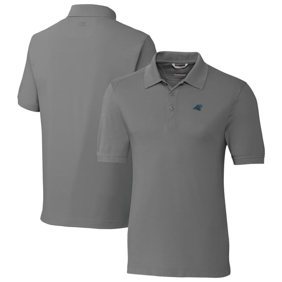 Men's Cutter & Buck Gray Carolina Panthers Big & Tall Advantage Eco Pique DryTec Tri-Blend Polo